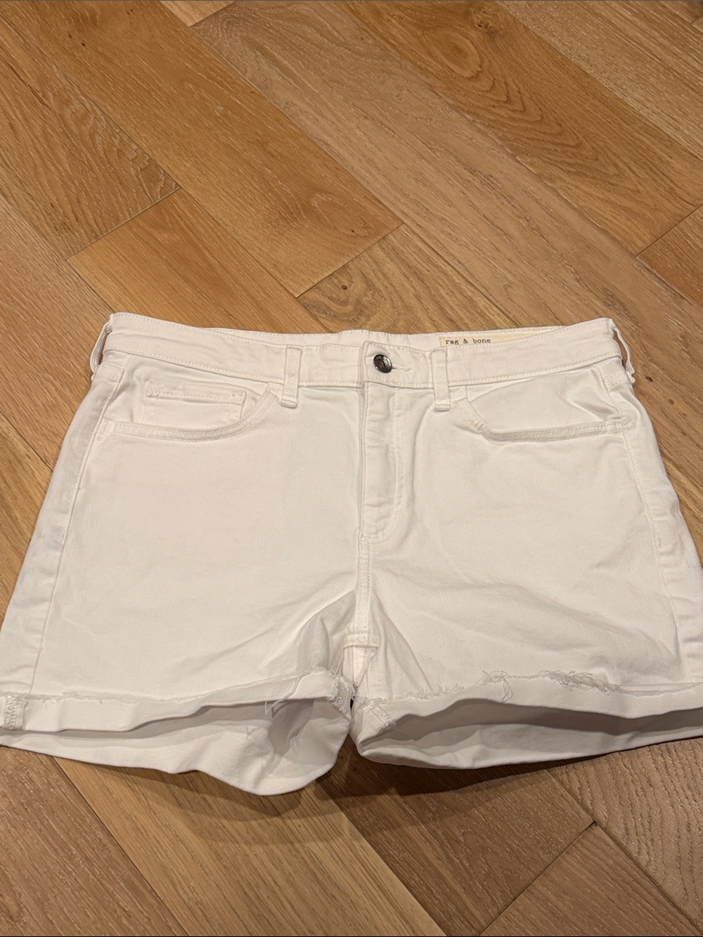 rag & bone Dylan White Cutoff Denim Shorts 27